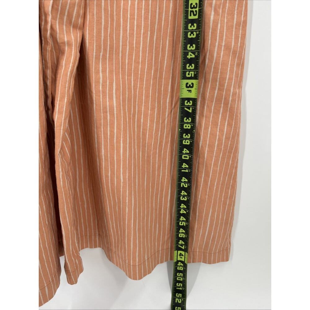 Marimekko X Uniqlo Linen Jumpsuit Womens Size XS Striped Orange Wide Leg - Picture 6 of 12
